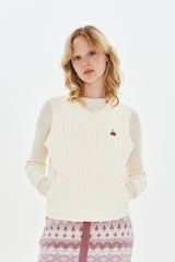 CHERRY BASIC QUILTING VEST [IVORY]