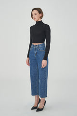セミワイドストレートフィットスリットデニム / CLASS:y RIWON WORN SEMI WIDE STRAIGHT FIT SLIT DENIM PANTS [6873]