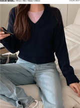 クローバーVネックウール50ニット(10color) (6661180784758)