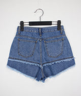 レイヤードショートデニムパンツ/Layered Short Denim Pants