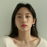 14K ゴールドフィルドホッククリームパールピアス/14K goldfilled hook cream pearl earring (8mm)