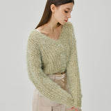 Metal Crop Knit Cardigan (4color)
