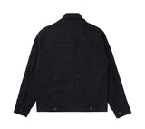 Suede wide pocket jacket - Black (4618121937014)