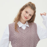 CABLE KNIT VEST_PURPLE (6610822955126)