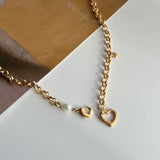 ボールドハート淡水パールネックレス2ウェイYチョーカーネックレス/hay Bold Heart Fresh Water Pearl Necklace Two Way y Choker Necklace