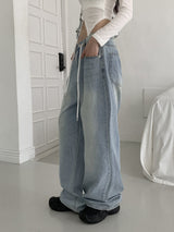 Harin Stopper Washing Long Denim Wide Pants