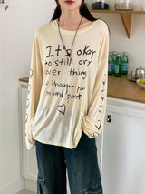 フリーダムレタリングボクシー長袖Tシャツ