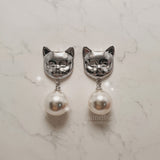 メルビーザキャットシリーズ - パールピアス / Melbie The Cat Series - Pearl Piercing (Silver ver.)