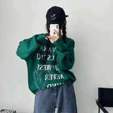 ハート, ヒップ, ビンテージ, レターリング, ボクシー, ラウンドニットウェア