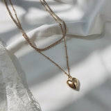  Modern Heart Rhinestone Layered Necklace - Gold Color (VIVIZ Sinb, Oh My Girl YooA, STAYC Seeun Necklace)