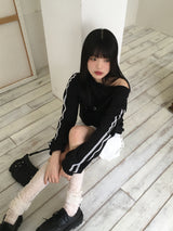 ローマ―レースポイントオフショルダースウェット