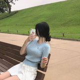 モアツイストラウンド半袖ニット