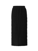 Crinkle slit skirt - Black (6682588610678)
