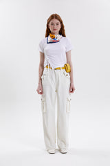 レールシャーリングTシャツ/RAIL SHIRRING T.SHIRT