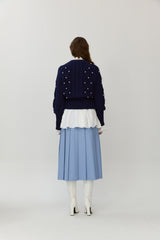 Pearls cable cardigan
