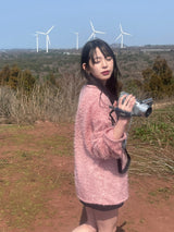 ヘアリーラウンドニットT
