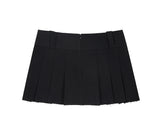 プリーツロゴテープミニスカート / Pleated Logo-Tape Mini Skirt _ Black