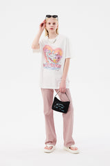 ウィッティバニートムボーイグラフィックTシャツ / WITTY BUNNY TOMBOY GRAPHIC T-SHIRT [WHITE]