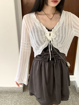 タッセルビーチウェアヴィンテージスカッシュニットカーディガン / Tassel Beachwear Vintage Scasi Knit Cardigan