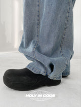 No.9842 snap wide light denim PT