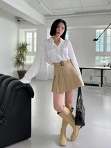 ベディ ベルト プリーツ スカート / Bedy Belt Pleated Skirt (3color)
