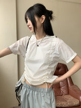 ヒューピンゴプコアナイロンストリング半袖フードTシャツ / Hupin Gopcore Nylon String Short Sleeve Hooded T-shirt