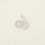 スモールチェリーショットニットフーディー／SMALL CHERRY SHORT KNIT HOODIE [CREAM]