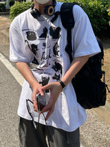 レイジーキャットハーフTシャツ