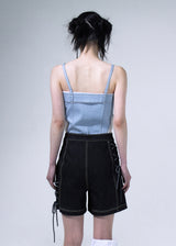 Denim Ribbon Shorts