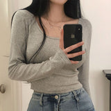 [BELLIDE MADE] SWING RIB CROPED LONG-Sleeved T-SHIRT