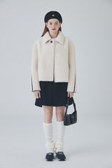 ダブルラップミニプリーツスカート / Double Lap Mini Pleated Skirt [Navy]