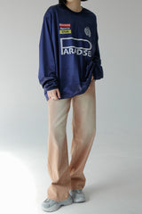 グローシースポーティジャージスウェットシャツ/Glossy Sporty Jersey Sweatshirt (2color)