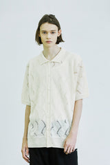 ウェーブニットハーフカーディガン/wave knited half cardigan cream