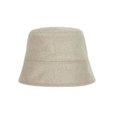 Stud Drop Over Fit Wool Bucket Hat Beige