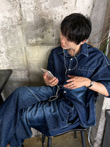 ラインブラッシュワイドデニムパンツ