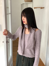 [Wool 20] Baffe Bubble Deep Unneck Knit Scarf Set