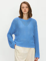シアーリブニット / Sheer ribbed knit - Ecru