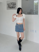 ウエストラップデニムスカート/waist wrap denim skirt