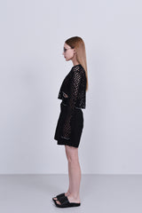 カットアウトネット長袖 / cut out net longsleeve