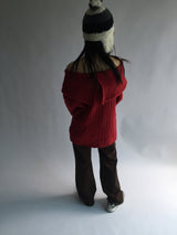 Off-shoulder long knitwear