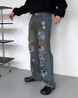 TN ダーティーデニムパンツ / TN dirty denim pants (1 colors)