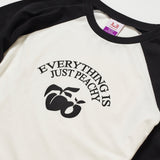 ピーチアーチプリントラグランロングスリーブTシャツ / PEACH ARCH PRINT RAGLAN LONG SLEEVE T-SHIRT_BLACK
