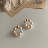 フレッシュウォーターパールフラワーボールゲストシルバーニードルピアス / ori Freshwater Pearl Flower Ball Guest Silver needle Earrings