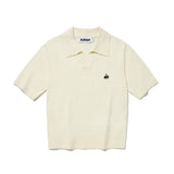 モノチェリーオープンカラーニット / MONO CHERRY OPEN COLLAR KNIT [IVORY]
