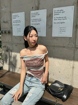 エッセンシャルオフザショルダースリーブレストップ