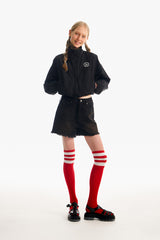 ドゥードゥルチェリークロップウィンドブレーカー／DOODLE CHERRY CROP WINDBREAKER [BLACK]