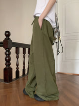 Hasti Pintuck Banding Cotton Long Wide Pants