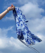 防水タイダイ プリーツ ワイドパンツ / [Made] Waterproof tie die pleats wide pants (2 colors)
