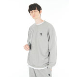 3D Monogram Black Embroidery Sweatshirt Gray