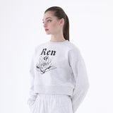 RENクロップスウェットシャツ/0 9 Ren crop sweatshirt - LIGHT GREY